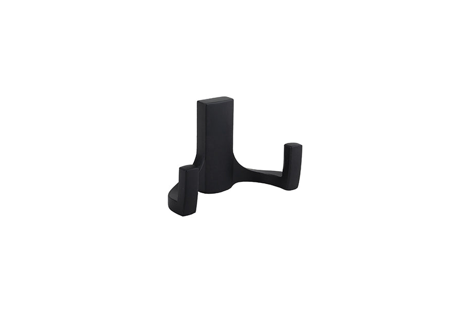 Agățătoare pentru cuier Tulip Cid – negru mat, 2 cârlige, zamac, montaj frontal