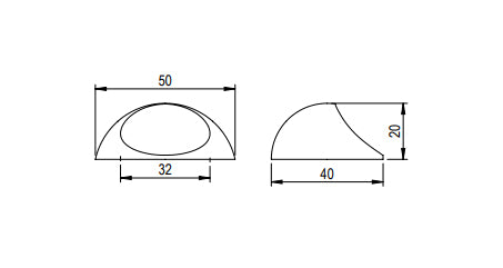 Buton pentru mobilă Tulip Kink 32 – negru mat, zamac (design tip „inel”)