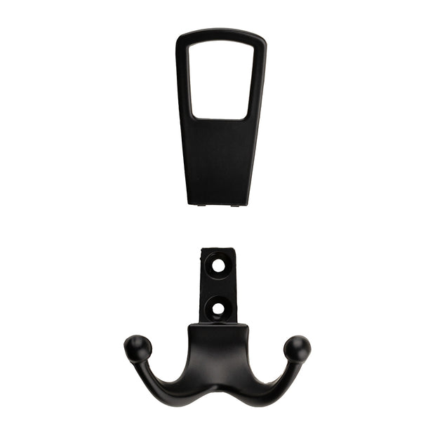 Agățătoare cu 3 cârlige Tulip Ener – negru mat, zamac, montaj frontal, șuruburi incluse