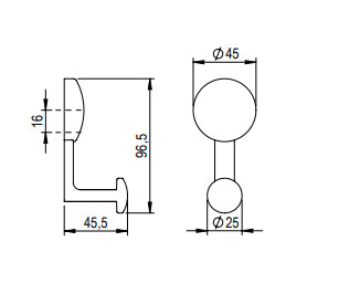 Agățătoare pentru cuier Tulip Gant XL – negru mat, 1 agățătoare, zamac, montaj frontal (cu șuruburi incluse)