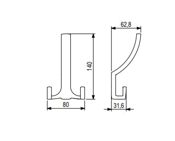 Agățătoare pentru cuier Tulip Cid XL – negru mat, 3 cârlige, zamac, montaj frontal