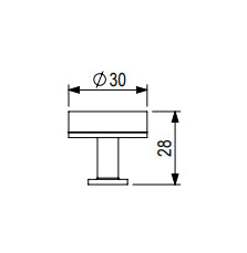 Buton pentru mobilă Tulip Mewo – nuc & negru mat, lemn/metal (rotund)