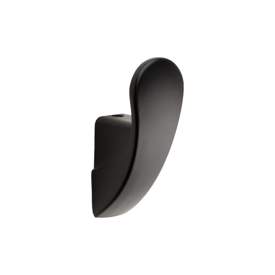 Agățătoare Tulip Rudi – negru mat, 1 cârlig, zamac, montaj frontal, șuruburi incluse
