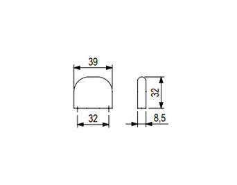 Buton pentru mobilă Tulip Tonk – nichel periat, metal (oval)