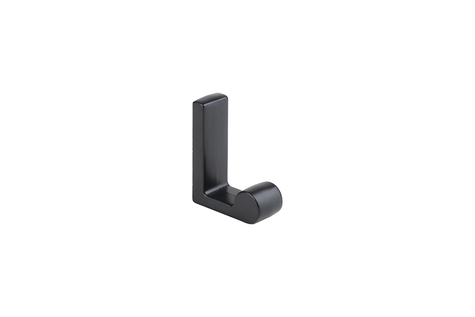 Agățătoare pentru cuier Tulip Peri – negru mat, 1 cârlig, zamac, montaj frontal