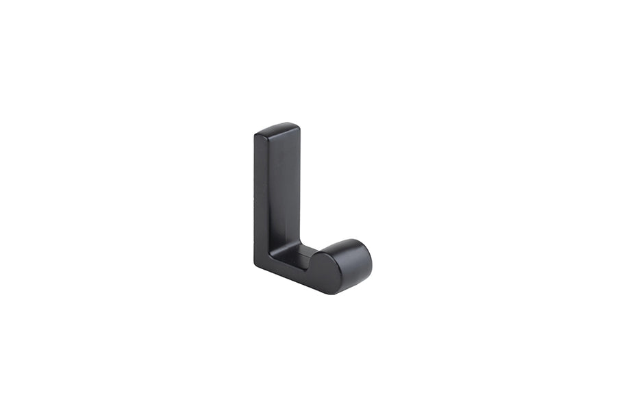 Agățătoare pentru cuier Tulip Peri – negru mat, 1 cârlig, zamac, montaj frontal