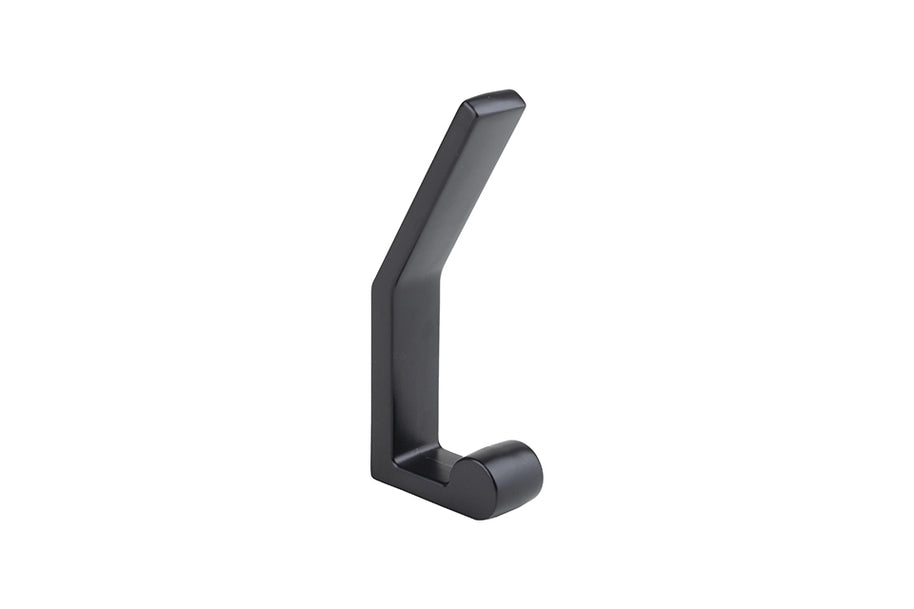 Agățătoare pentru cuier Tulip Peri XL – negru mat, 2 cârlige, zamac, montaj frontal