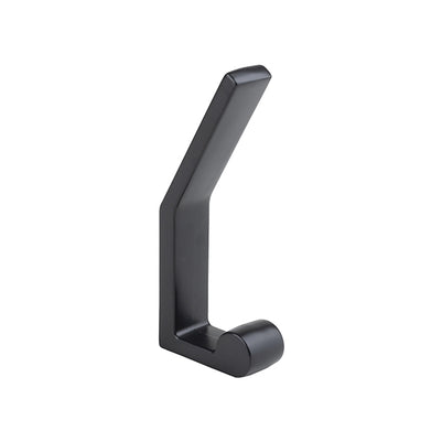 Agățătoare pentru cuier Tulip Peri XL – negru mat, 2 cârlige, zamac, montaj frontal