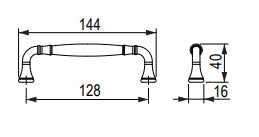 Mâner pentru mobilier Tulip Turia – finisaj nichel periat, zinc, interax 128 mm