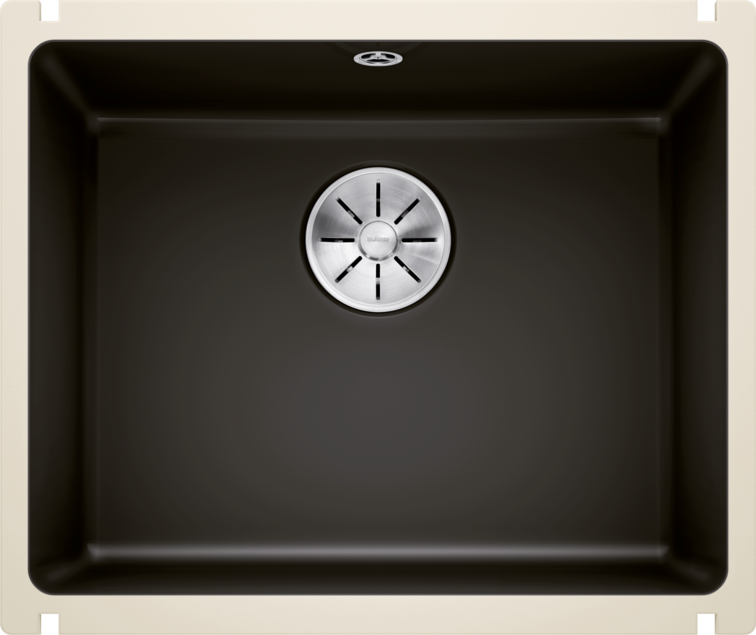 Chiuvetă bucătărie ceramică Blanco SUBLINE 500-U negru 543×456 mm