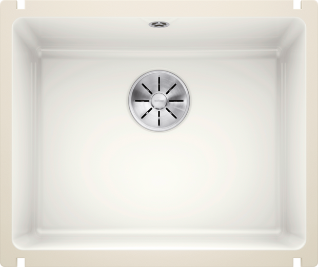 Chiuvetă bucătărie ceramică Blanco SUBLINE 500-U alb lucios 543×456 mm