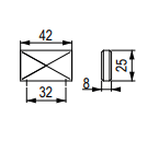 Buton pentru mobilă Tulip Envel 32 – nichel periat, zamac (rectangular)