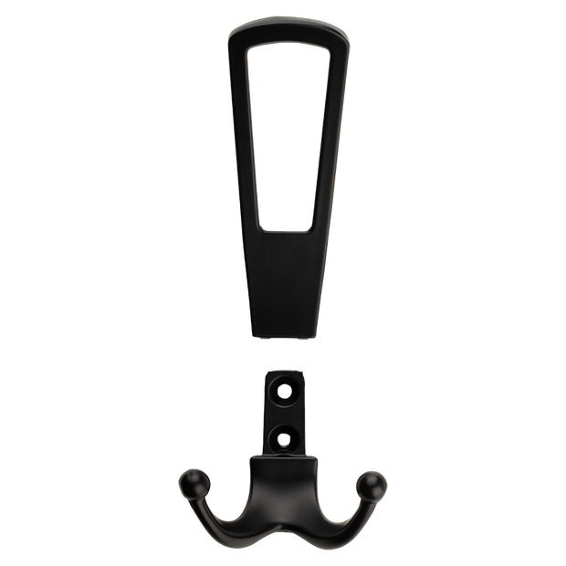 Agățătoare cu 3 cârlige Tulip Ener XL – negru mat, zamac, montaj frontal, șuruburi incluse