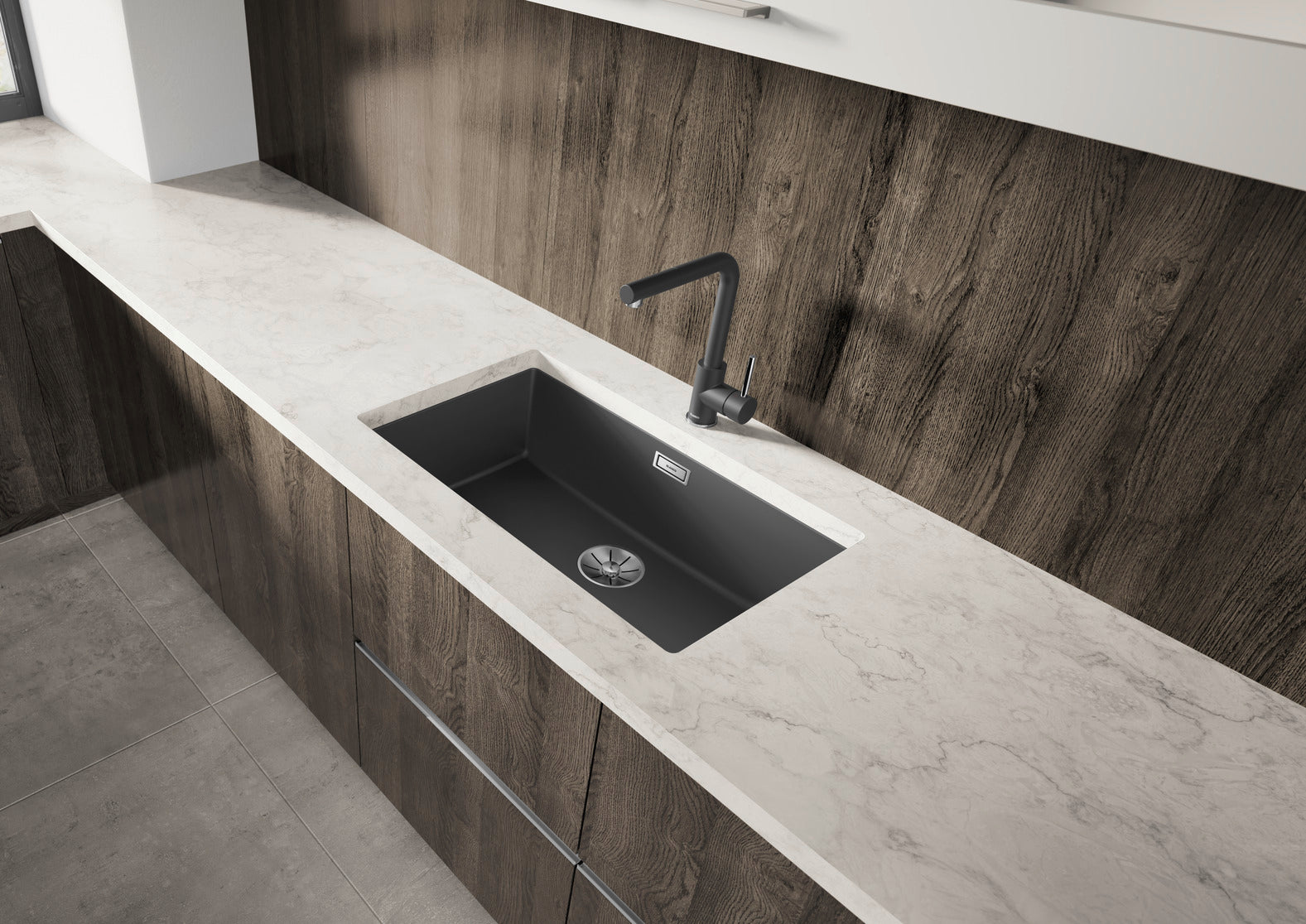 Chiuvetă bucătărie Silgranit Blanco SUBLINE 700-U gri vulcan 730×460 mm