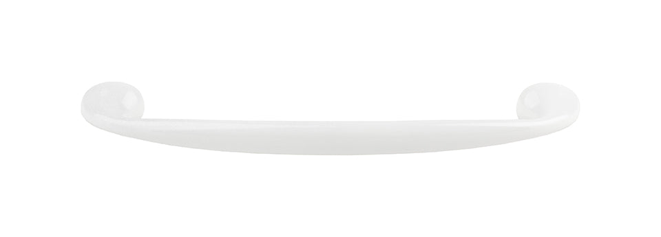 Mâner pentru mobilier Tulip Uroso – alb lucios, zamac, interax 128 mm