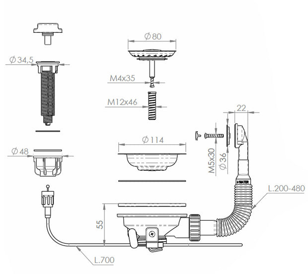 229202 VENTIL CHROME SIFON AUTOMAT