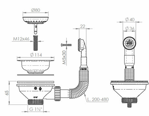 229802 VENTIL NEGRU PENTRU SCURGERE