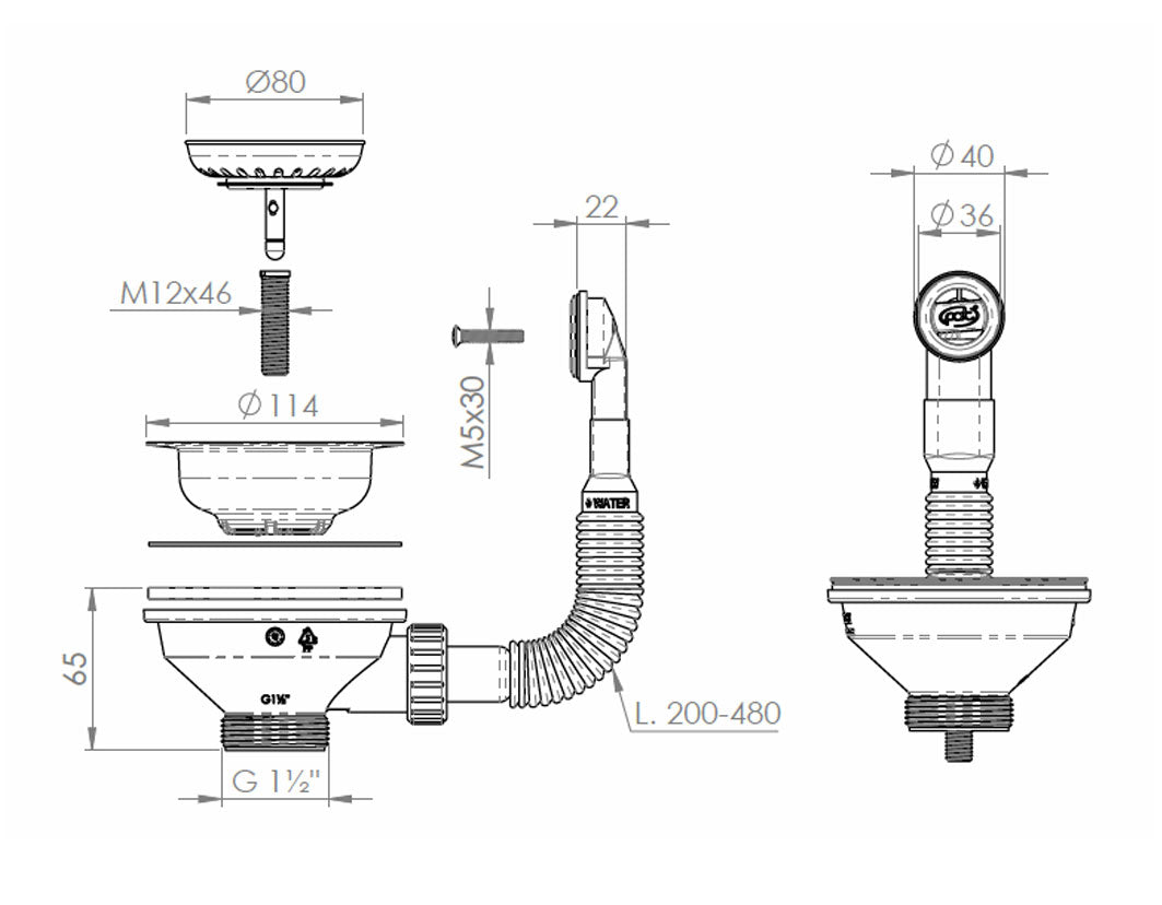 229902 VENTIL ALB PENTRU SCURGERE
