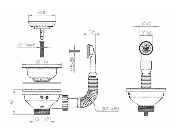 229902 VENTIL ALB PENTRU SCURGERE