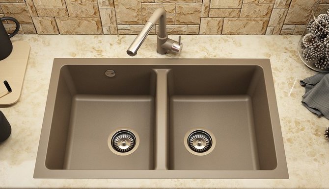 245 CHIUVETĂ CU DOUĂ CUVE CU TREI TIPURI DE INSTALARE