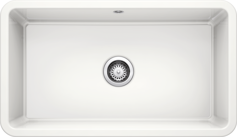 Chiuvetă bucătărie ceramică Blanco VILLAE Single Farmhouse alb lucios 795 × 460 mm