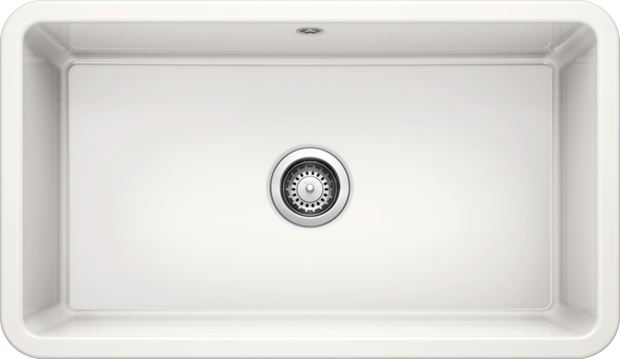 Chiuvetă bucătărie ceramică Blanco VILLAE Single Farmhouse alb lucios 795 × 460 mm