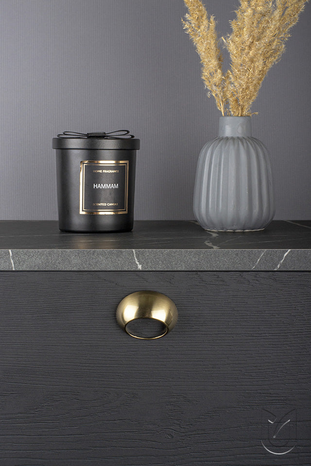 Buton pentru mobilă Tulip Kink 32 – negru mat, zamac (design tip „inel”)