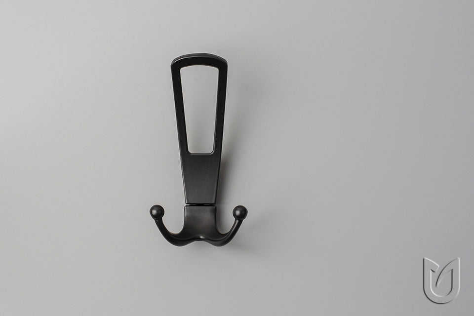 Agățătoare cu 3 cârlige Tulip Ener XL – negru mat, zamac, montaj frontal, șuruburi incluse
