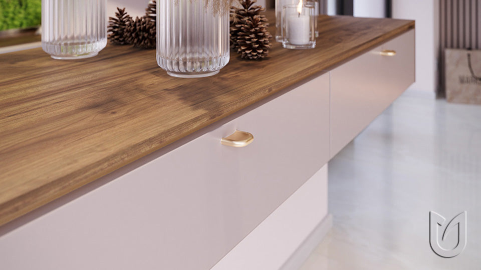 Buton pentru mobilă Tulip Tonk – negru mat, metal (oval)