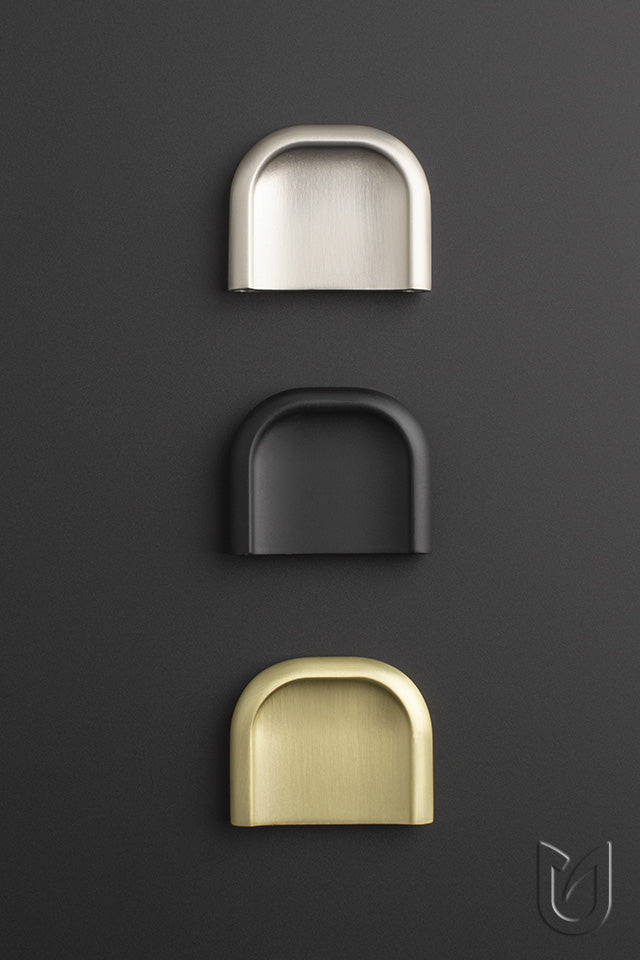 Buton pentru mobilă Tulip Tonk – negru mat, metal (oval)