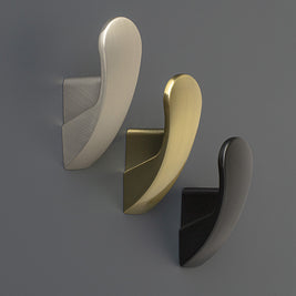 Agățătoare Tulip Rudi – negru mat, 1 cârlig, zamac, montaj frontal, șuruburi incluse