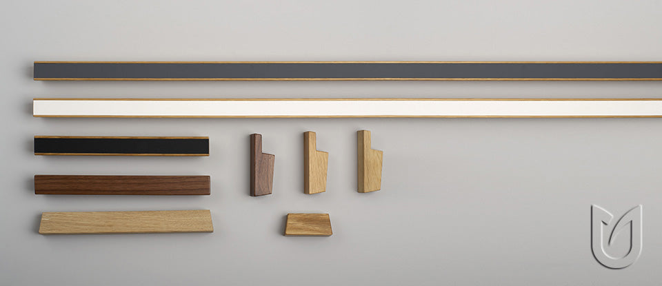 Mâner pentru mobilier Tulip Xin – stejar lăcuit, interax 192 mm