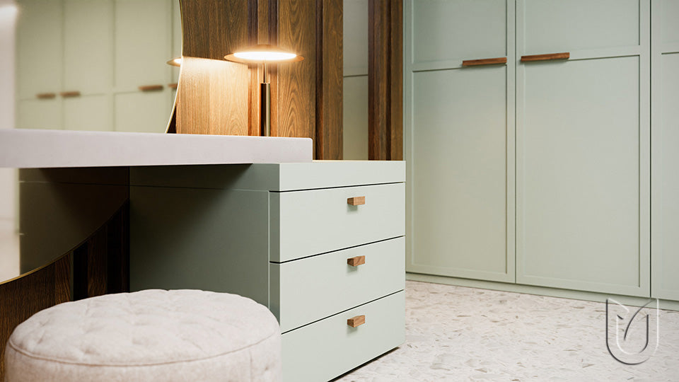 Buton pentru mobilă Tulip Xin – stejar natur (raw), lemn/metal