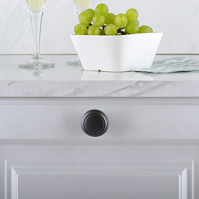 Buton pentru mobilă Tulip Turia – negru mat, metal (rotund, Ø 32 mm)