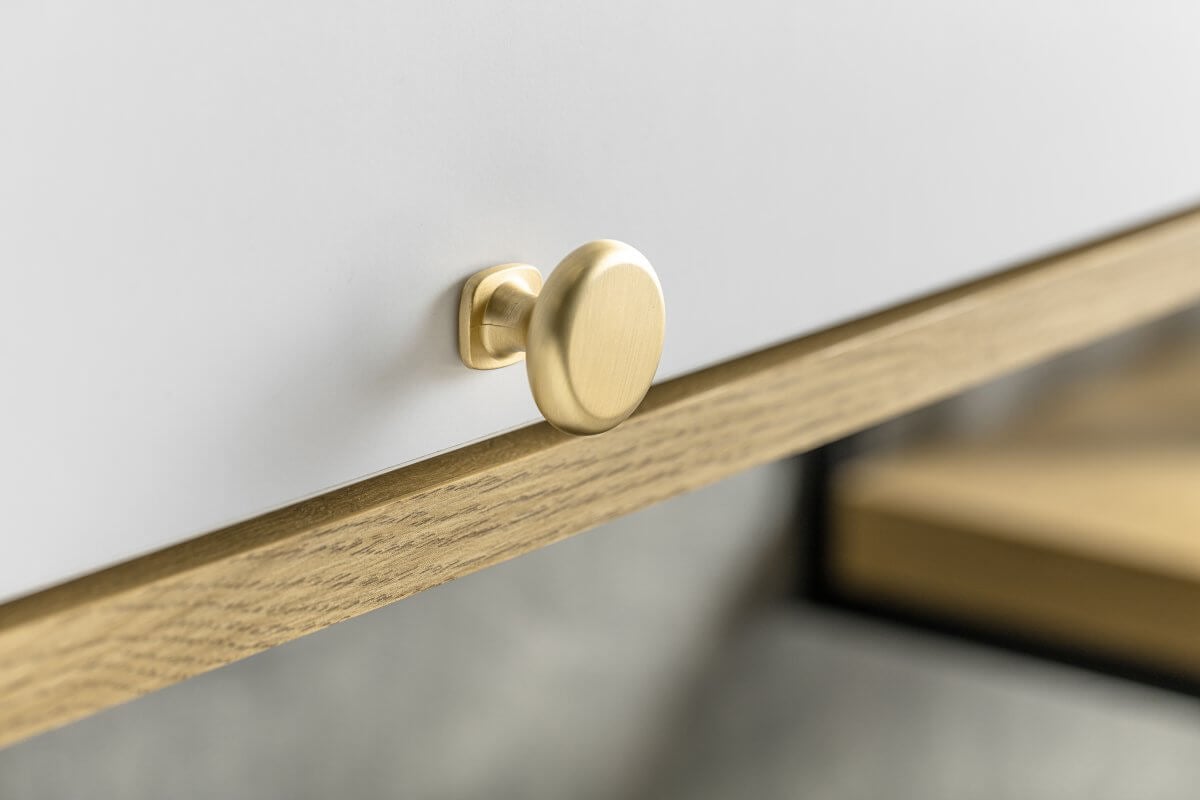 Buton mobilă LORENA 33x26 mm, brushed gold