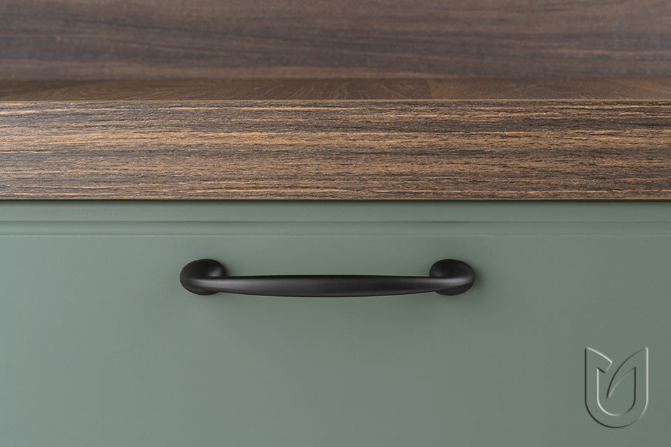 Mâner pentru mobilier Tulip Uroso – crom satinat (mat), zamac, interax 96 mm (cu șuruburi)