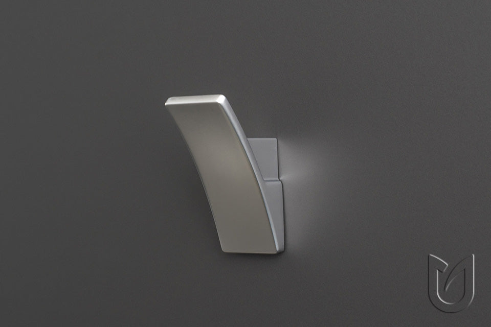 Agățătoare pentru cuier Tulip Dyan – crom satinat, finisaj mat, H80 mm, 1 agățătoare, zamac, montaj ascuns (spate)