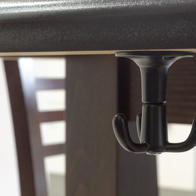 Agățătoare rotativă Tulip Twist – negru mat, 3 cârlige, zamac, montaj pe blat/poliță (sub), multifuncțională