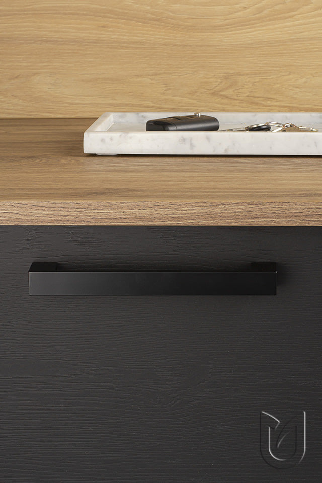 Mâner pentru mobilier Tulip Sosa – negru mat, zinc, interax 160 mm (cu șuruburi)