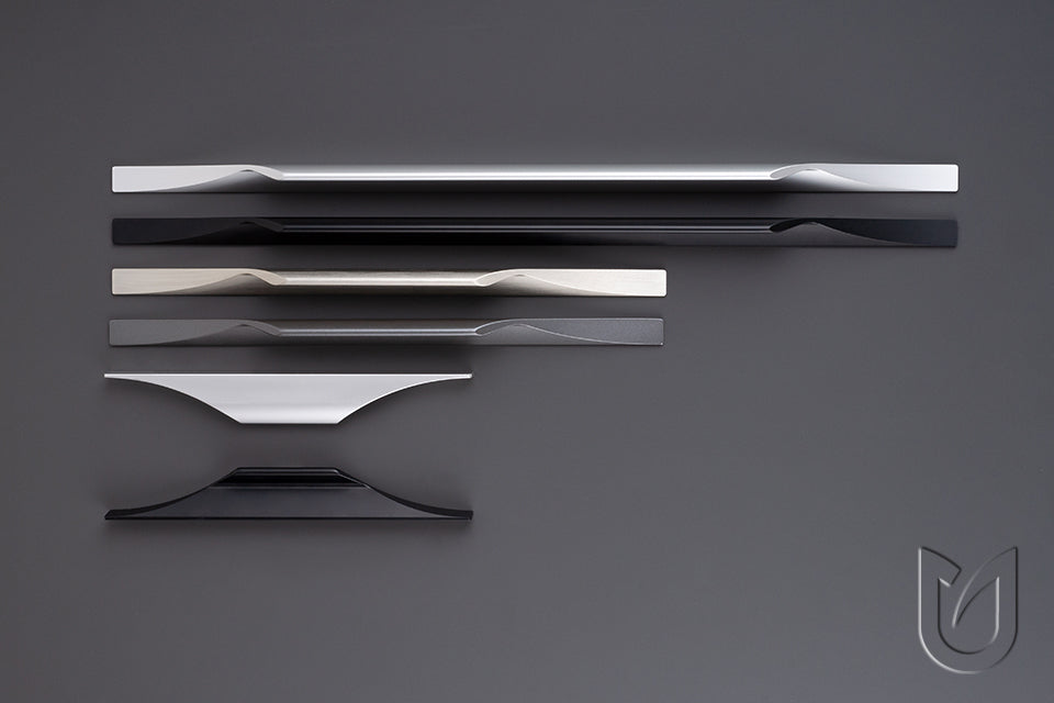 Mâner profil pentru mobilier Tulip Tende – aluminiu anodizat, finisaj mat, interax 288 mm