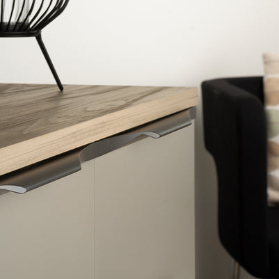 Mâner profil pentru mobilier Tulip Tende – aluminiu anodizat, finisaj mat, interax 288 mm