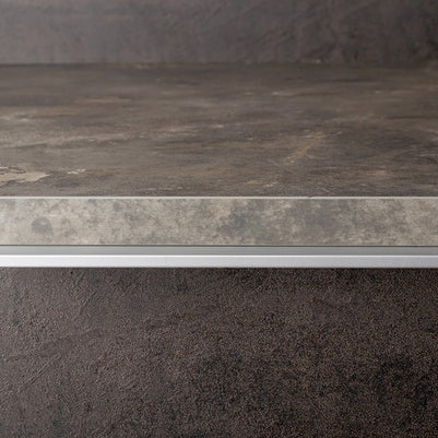 Mâner profil pentru mobilier Tulip Lucata 3000 – aspect inox mat, profil tip L, lungime 3 m