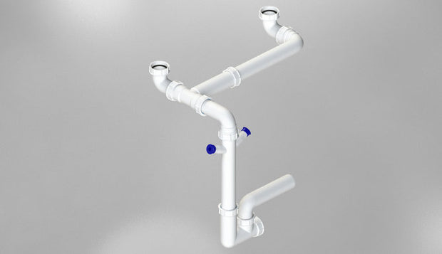 289104 SIFON Ø90 mm, DUBLU, SPACE SAVER