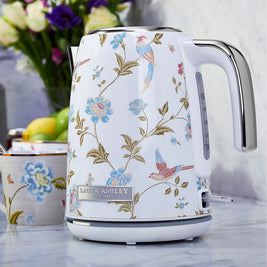 Fierbător electric Laura Ashley Elveden White, 1.7 L, 2200 W, inox, cu filtru anticalcar
