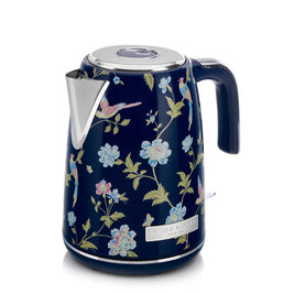 Fierbător electric Laura Ashley Elveden Navy, 1.7 L, 2200 W, inox, cu filtru anticalcar