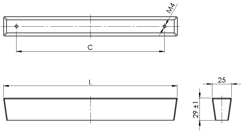 Mâner pentru mobilier Tulip Xin – stejar lăcuit, interax 192 mm