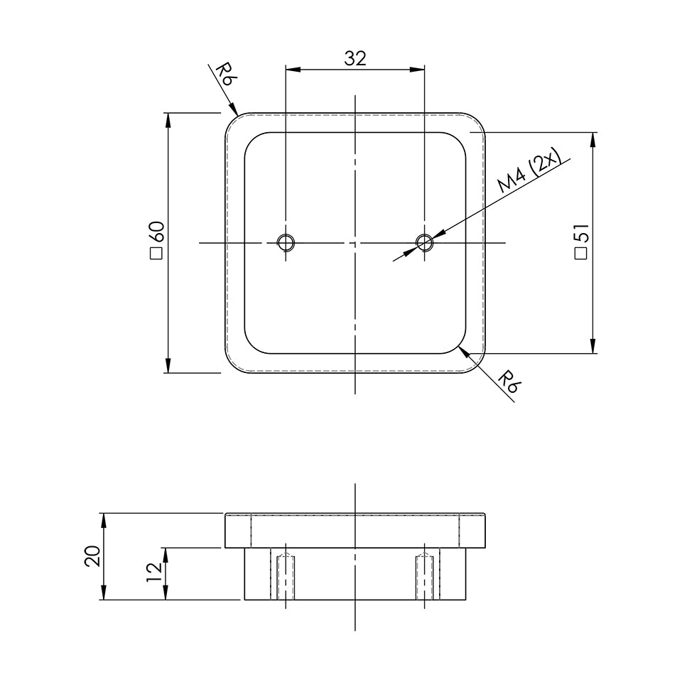 Buton pentru mobilă Tulip Square – stejar lăcuit, lemn (pătrat)