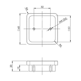 Buton pentru mobilă Tulip Square – stejar lăcuit, lemn (pătrat)