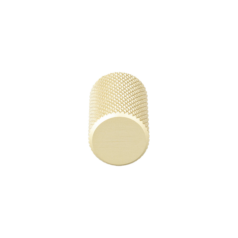 Buton mobilier Tulip Mella – auriu mat, cilindric, rotund (aluminiu)