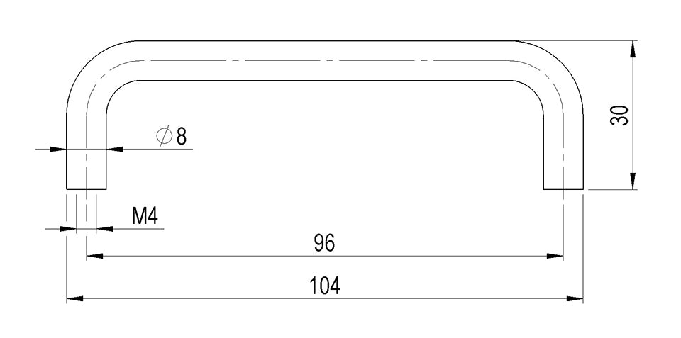 Mâner pentru mobilier Tulip Ida – oțel, finisaj negru mat, interax 96 mm